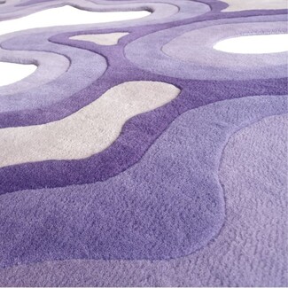 Area Rug Lavender Organic Waves High-Low Pile Rug