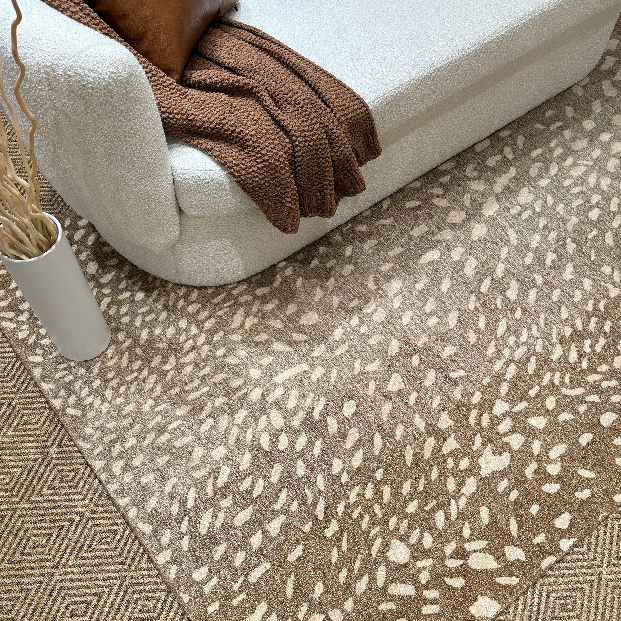 Area Rug Layered Textural Rugs Organic Modern Living Room