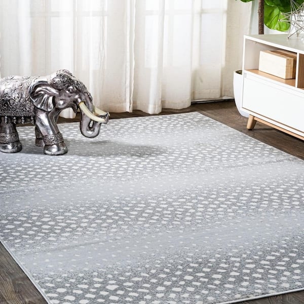 Area Rug Light Gray Neutral Animal Print Decor