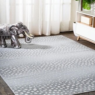 Area Rug Light Gray Neutral Animal Print Decor