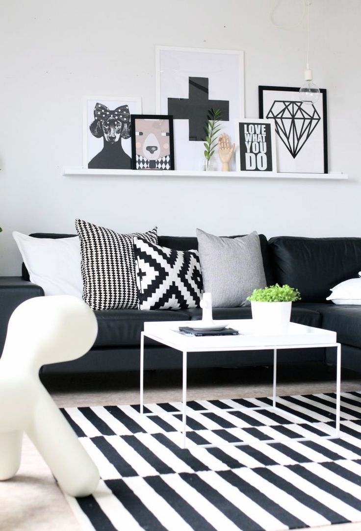 Area Rug Minimalist White Table Monochrome Gallery Wall Decor