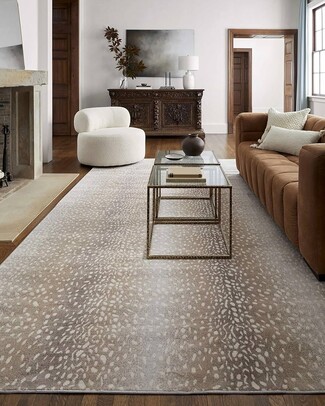 Area Rug Mottled Spots Neutral Spotted Living Room Rug