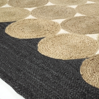 Area Rug Overlapping Braided Circles Coiled Jute Organic