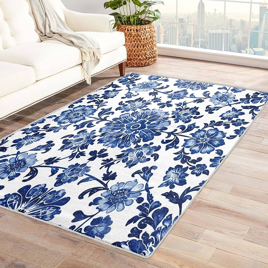 Blue And White Carpet