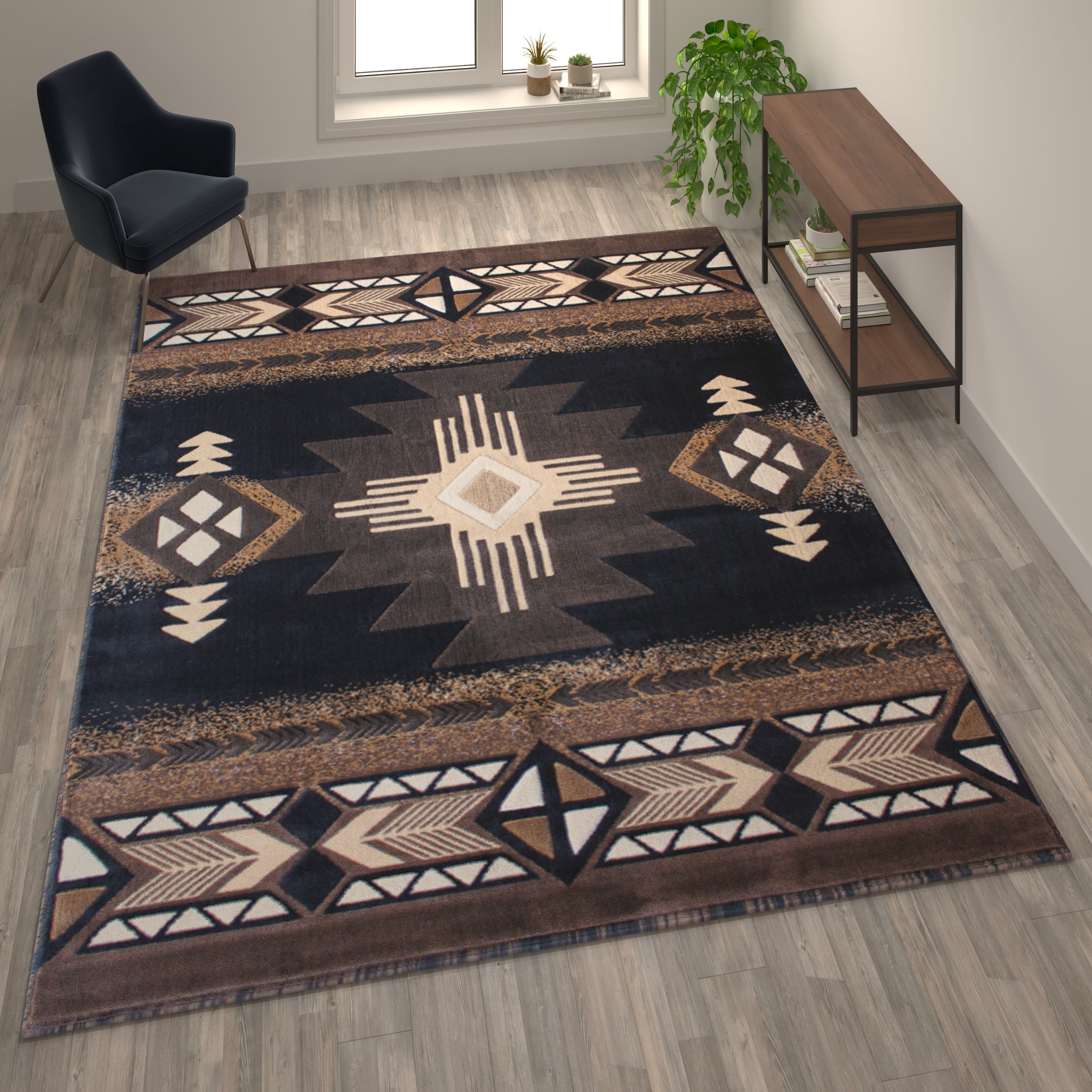 Area Rug Southwestern Pattern Geometric Medallion Tribal
