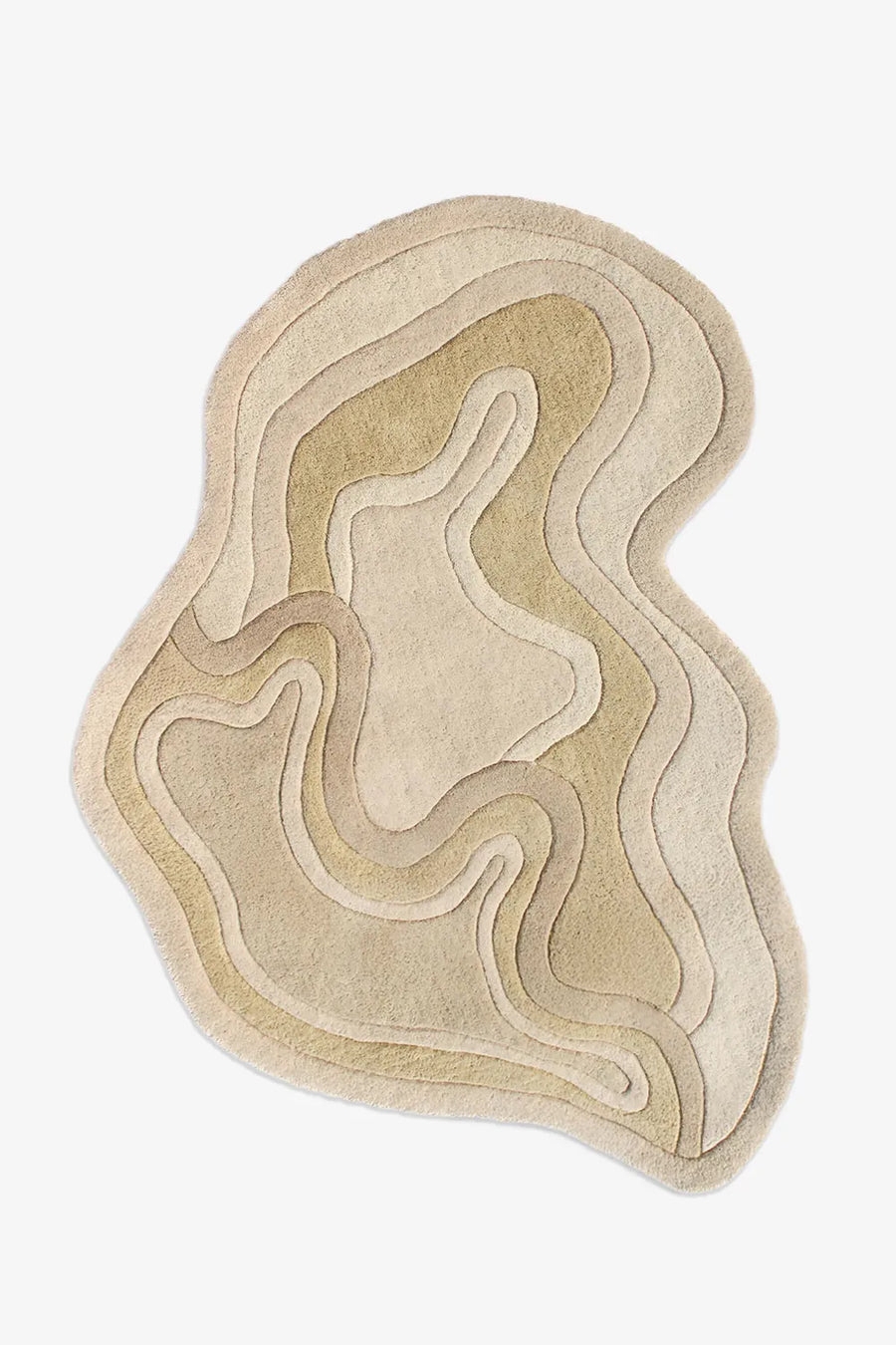 Area Rug Using Warm Beige Organic Wave Rug Design