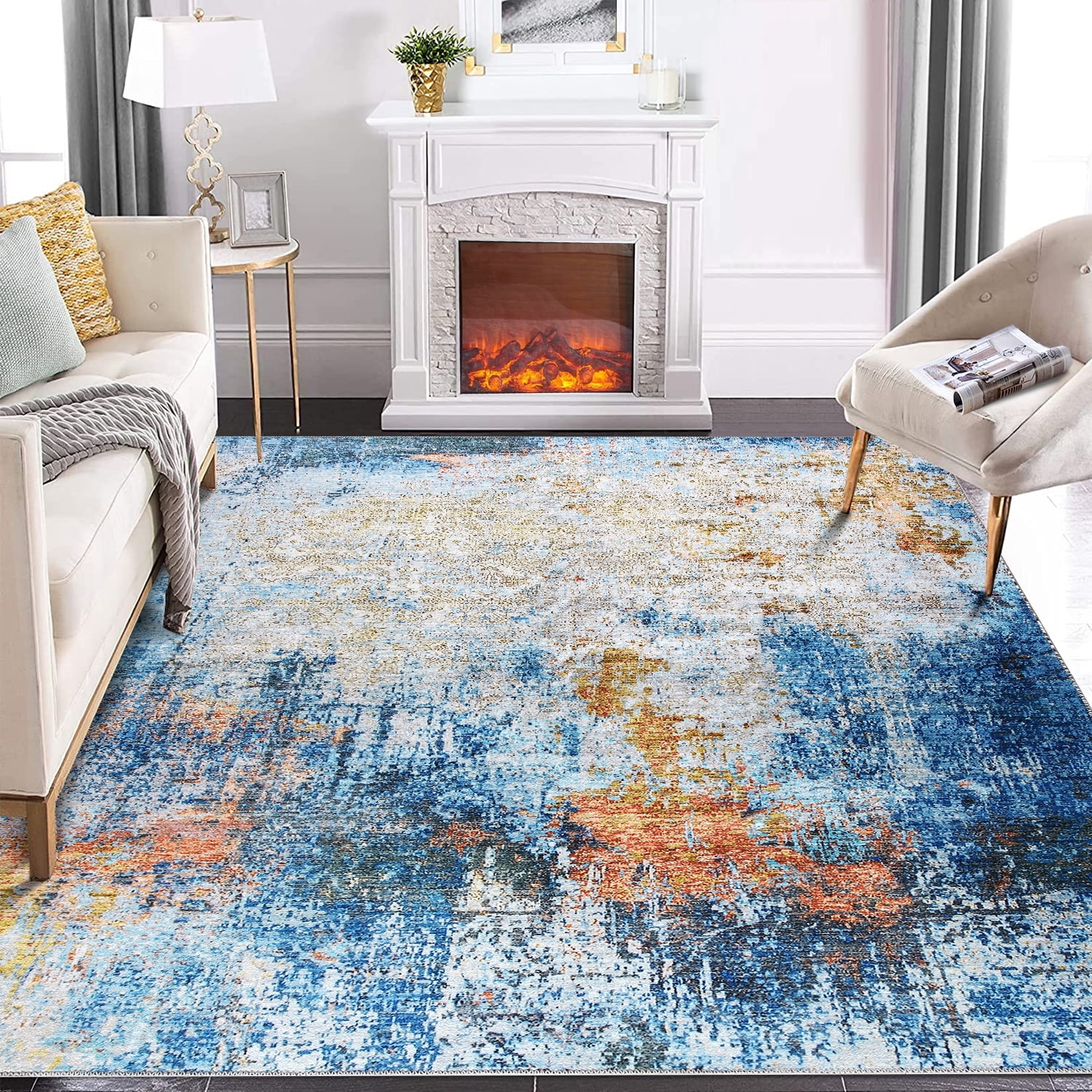 Area Rug Watercolor Effect Abstract Watercolor Rug