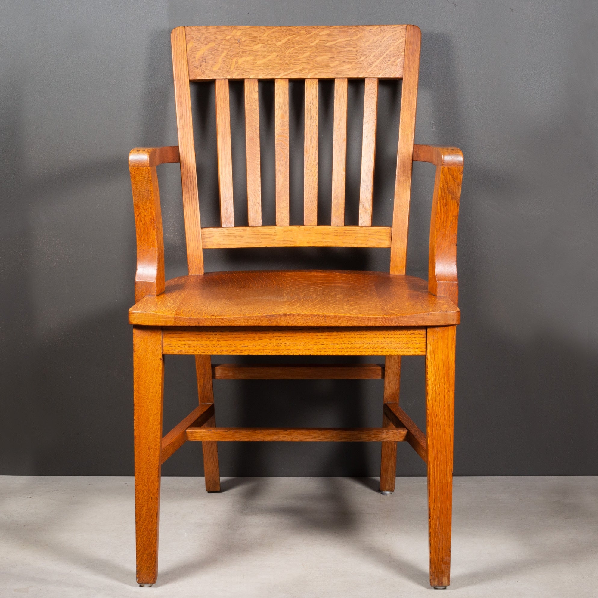Armchair Quartersawn Oak Slat Back Quartersawn Oak Armchair