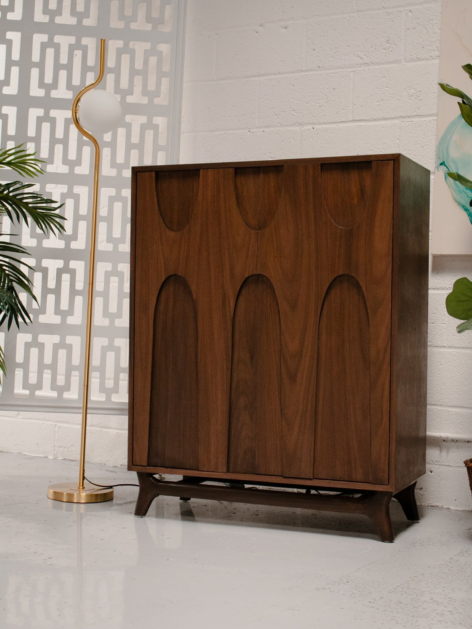 Bar Cabinet Carved Arched Panels Arched Wood Bar Cabinet
