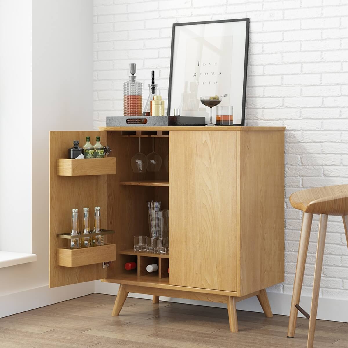 Bar Cabinet Door Bins Cabinet With Door Storage Bins