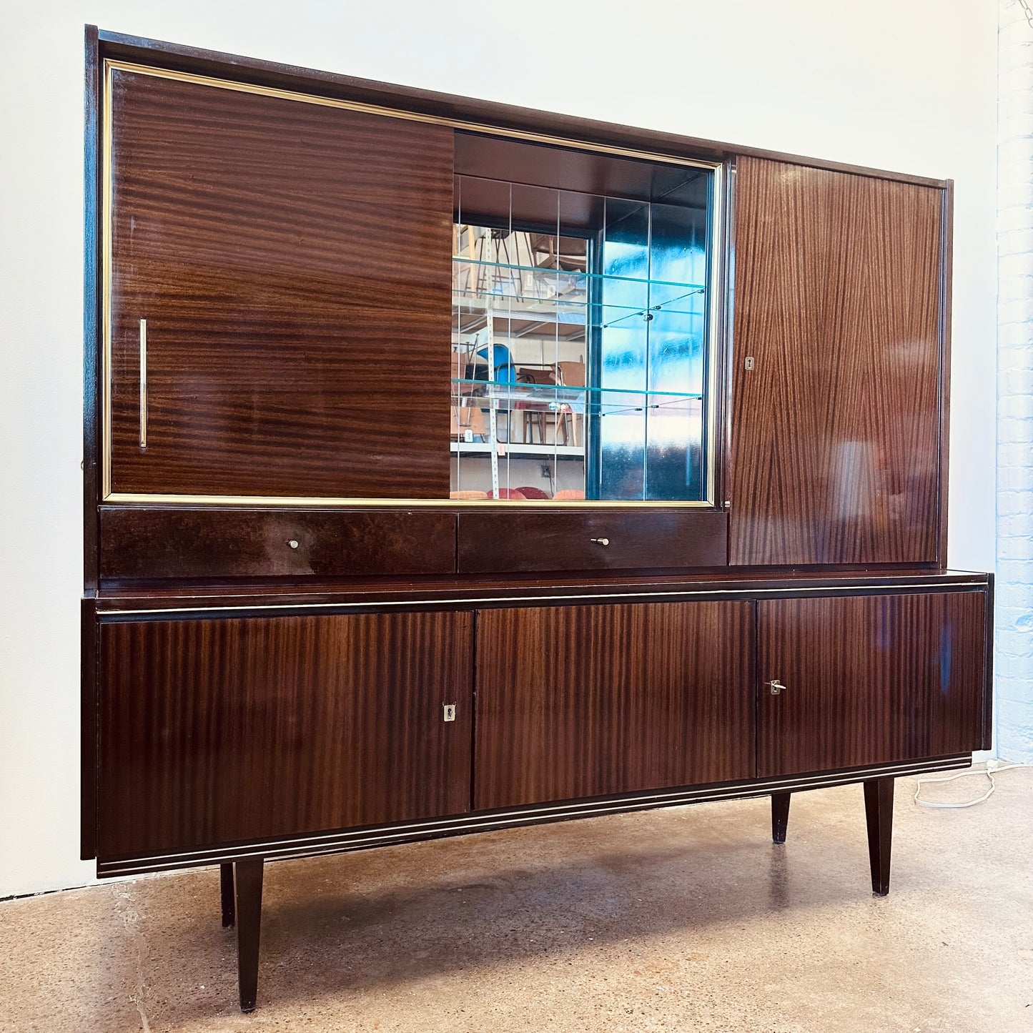 Bar Cabinet Fluted Panels West German Bar Cabinet