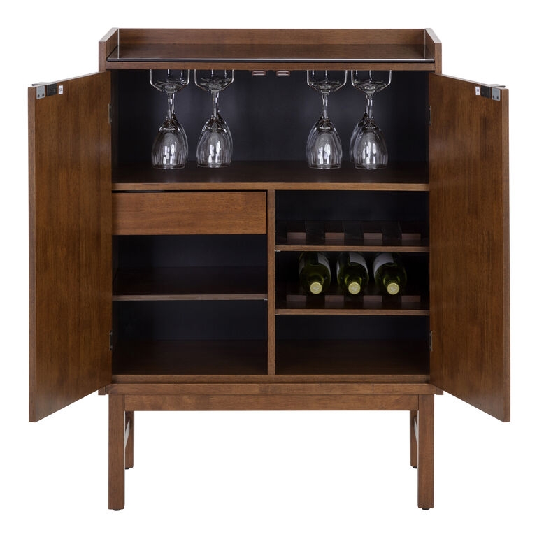 Bar Cabinet Glass Top Mid-Century Glass Top Bar Cabinet