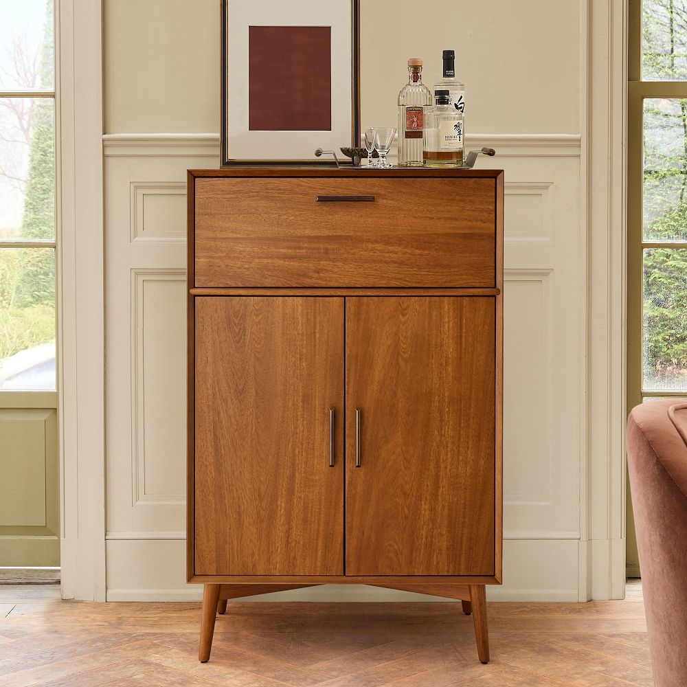 Bar Cabinet Tall Profile Mid-century Tall Bar Cabinet