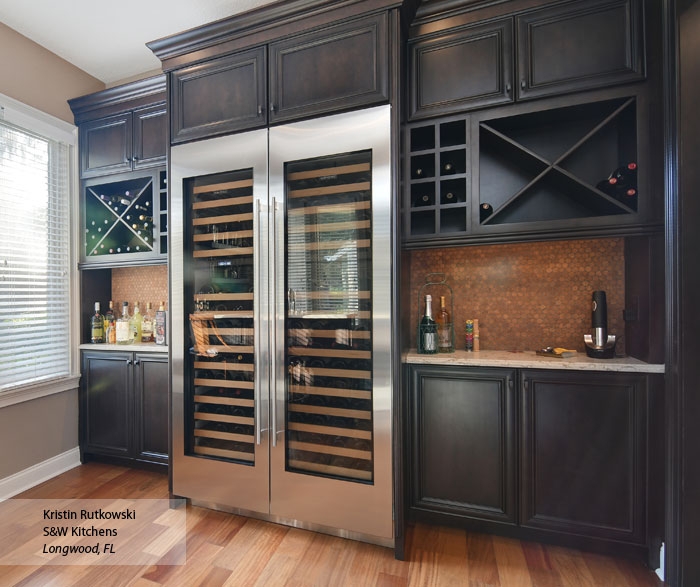 Bar Cabinetry with Dual Wine Coolers and Luxury Storage