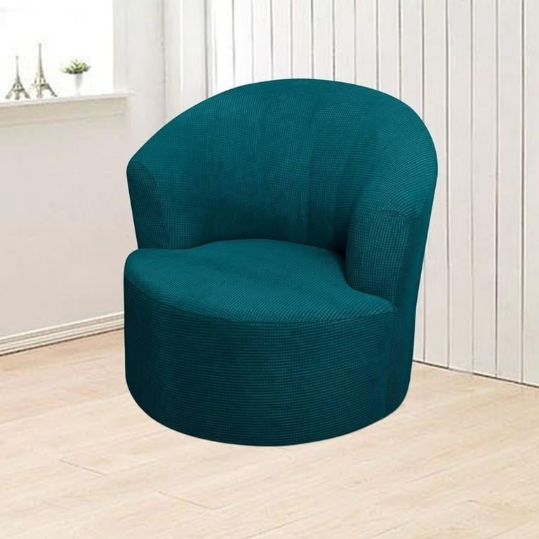 Barrel Chair Cover: Teal Waffle Texture Modern Wrap