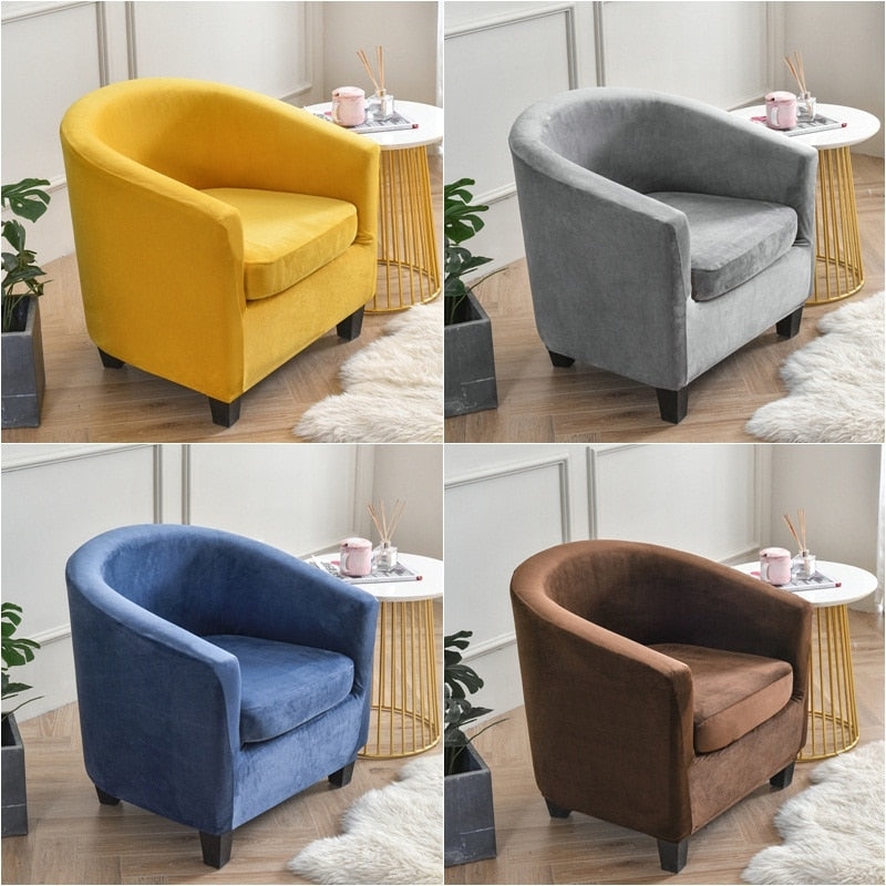 Barrel Chair Slipcover: Velveteen Separate Cushion