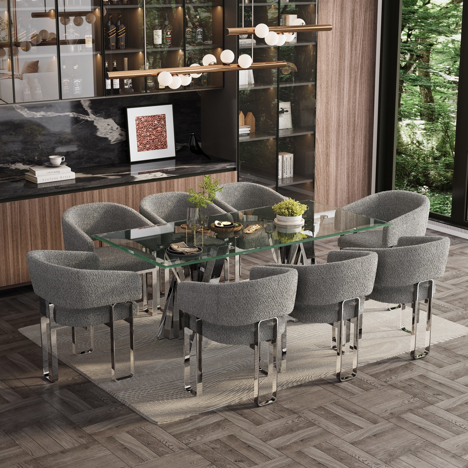 Barrel Dining Chair Design with U-Shaped Metal Legs
