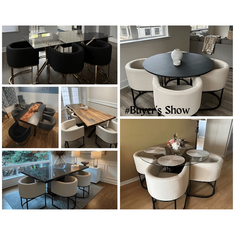 Barrel Dining Chair Silhouette with Modern Sled Base