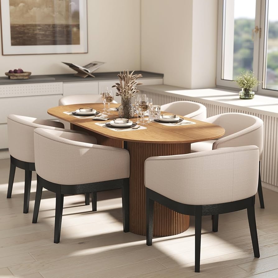 Barrel Dining Chair Styling with Matte Black Legs