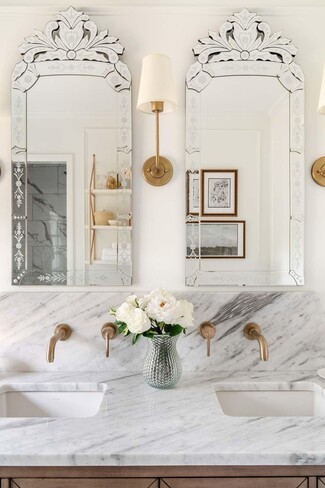 Bathroom Mirror Venetian Style Etched Glass Mirror Decor