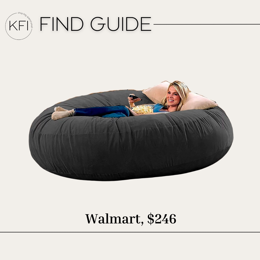 Bean Bag Chair: Charcoal Circular Footprint Floor Seat