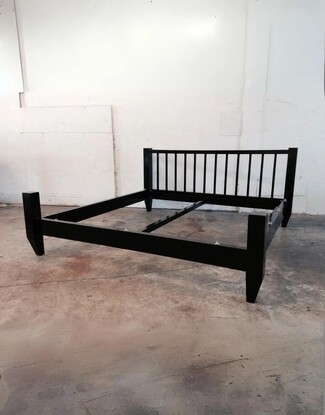 Bed Frame: Eyelet Hardware Minimalist Headboard