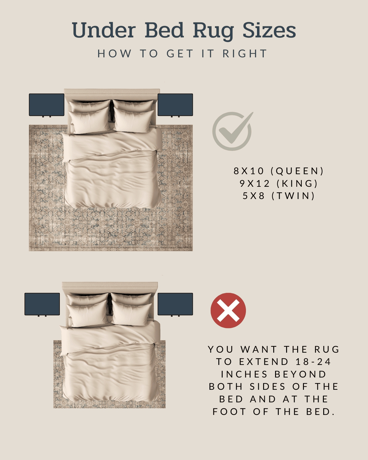 Bedroom Rug Rule: The 18 to 24 Inch Overhang Guide
