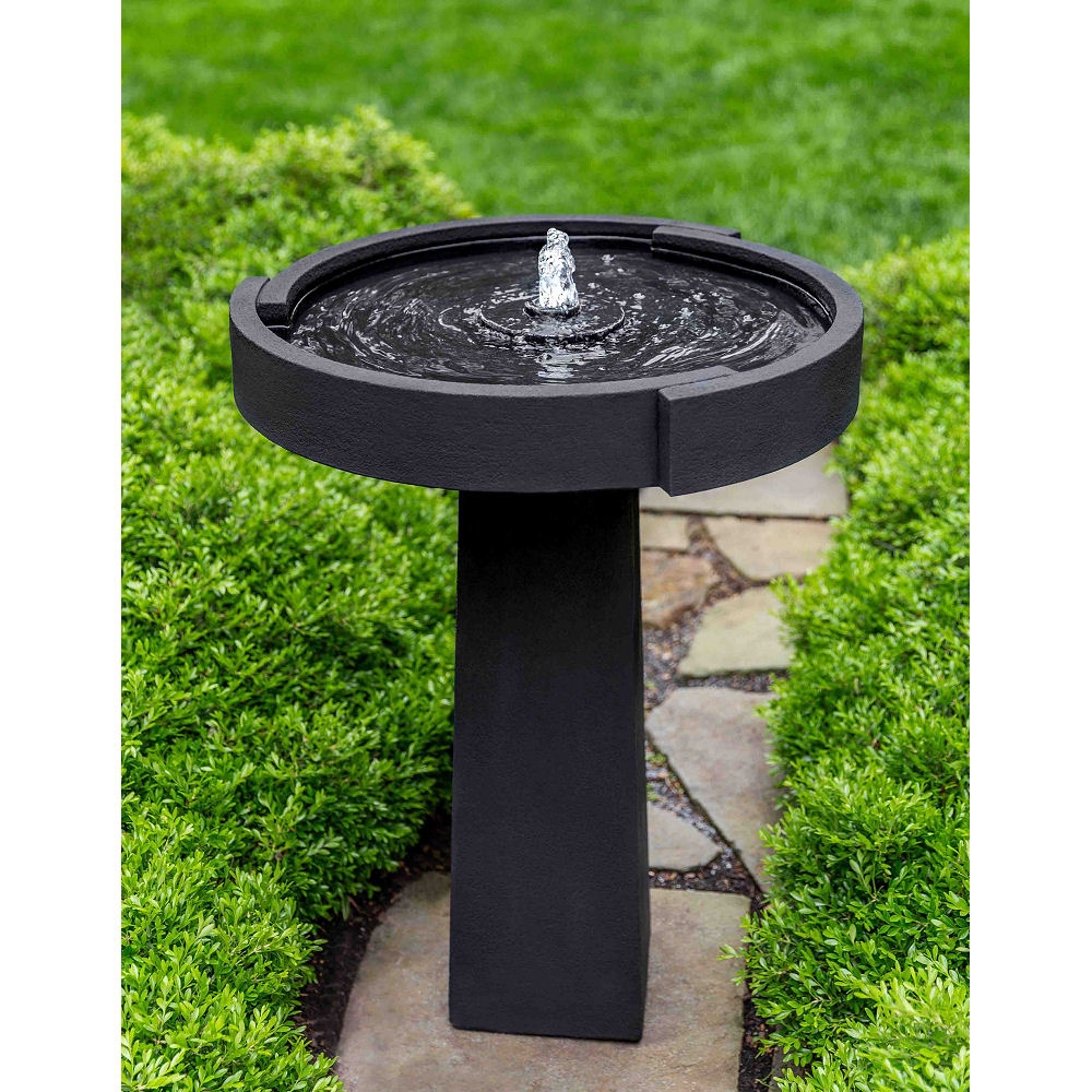 Birdbath Fountain with Tiered Basin and Central Bubbler