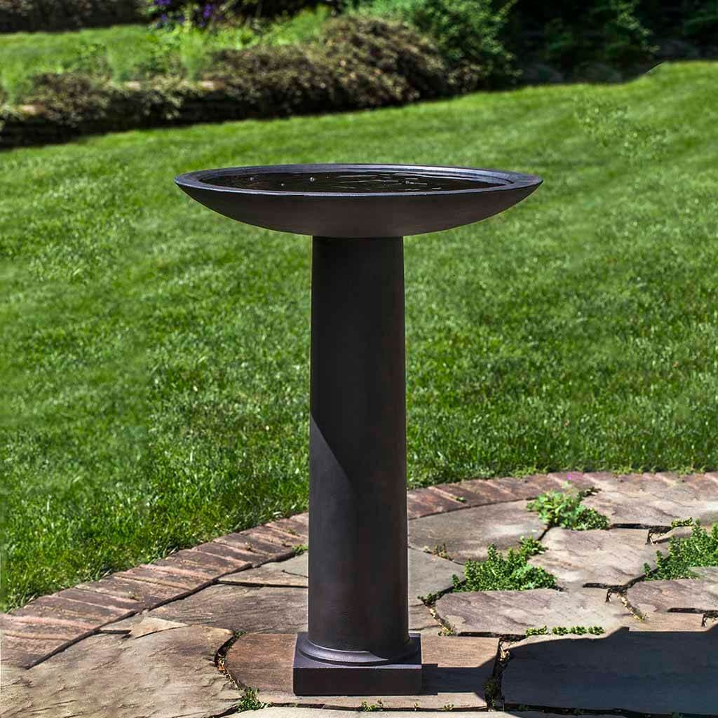 Birdbath with Cylindrical Pedestal and Square Plinth