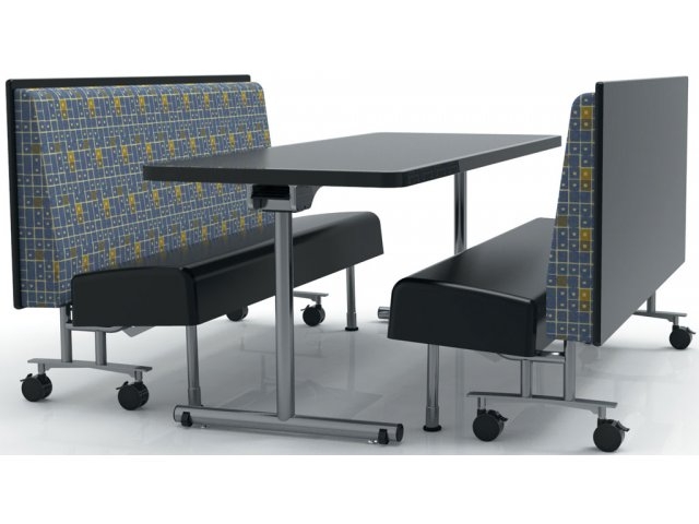 Booth Seating Cluster: Charcoal Black Mobile Casters
