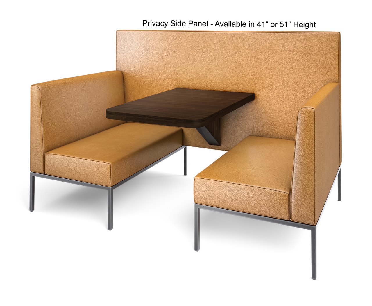 Booth Seating: Tan High Privacy Back with Integrated Table