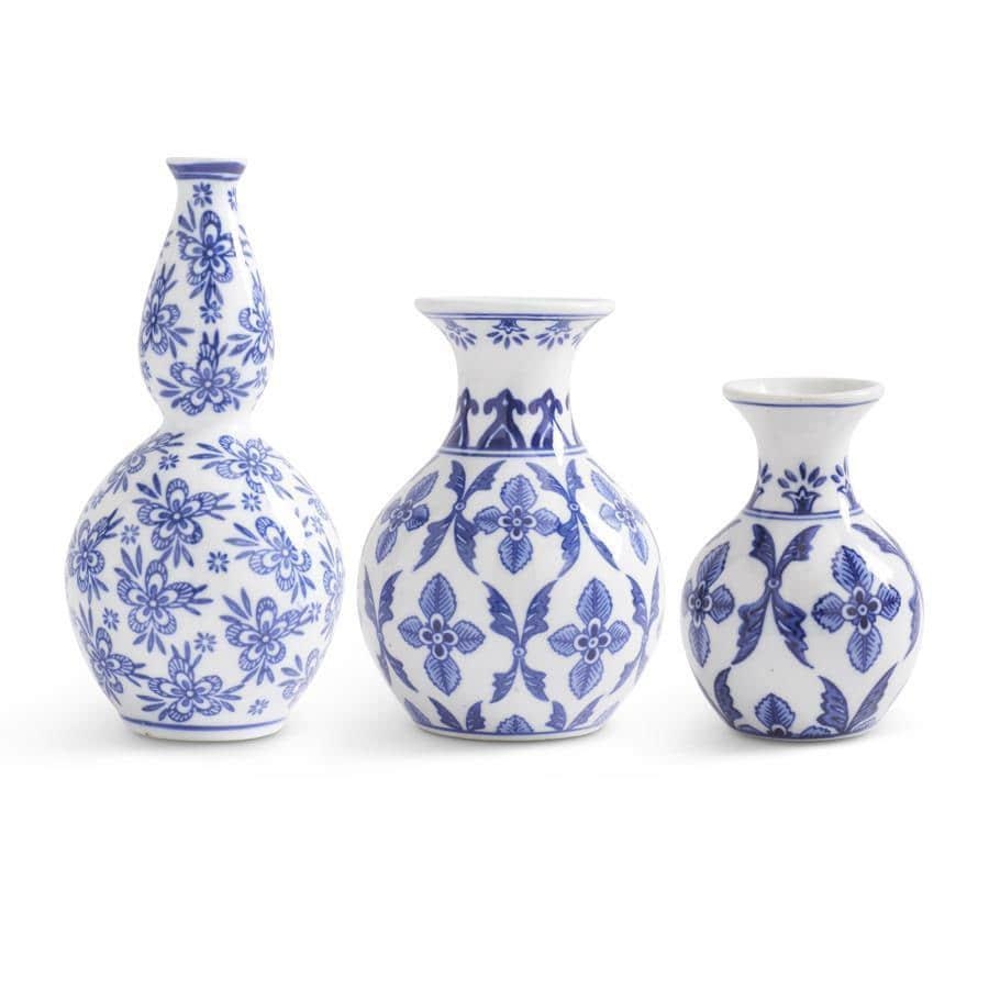 Bud Vase Trio Graduated Heights Cobalt Blue Table Accents