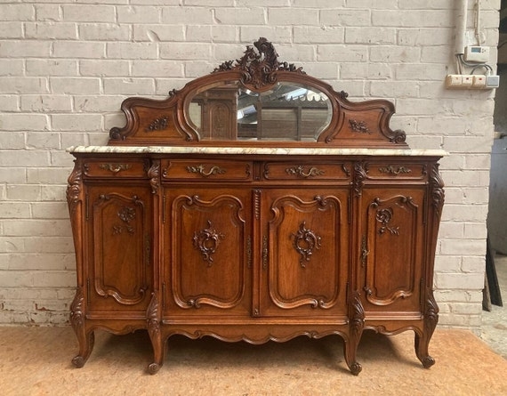 Buffet Sideboard Louis XV Mirrored Buffet with Mirror