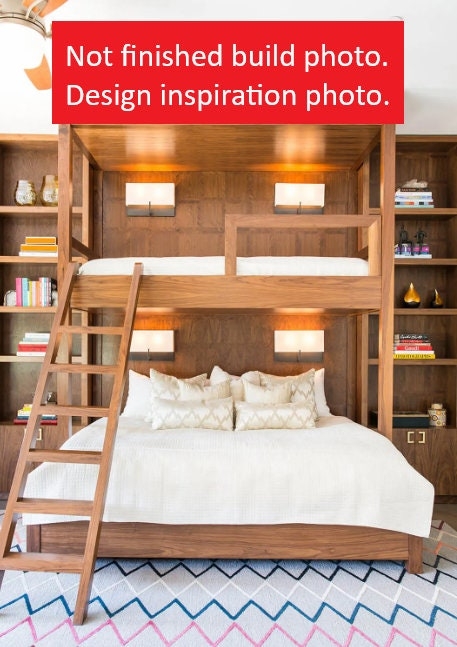 Bunk Bed Custom Wood Full Over King Bookshelf Frame