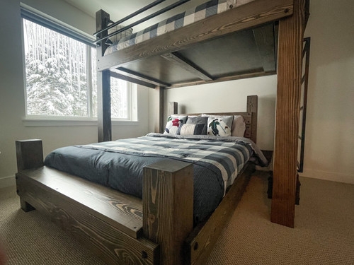Bunk Bed T-Style King Base Chunky Posts Rustic Timber
