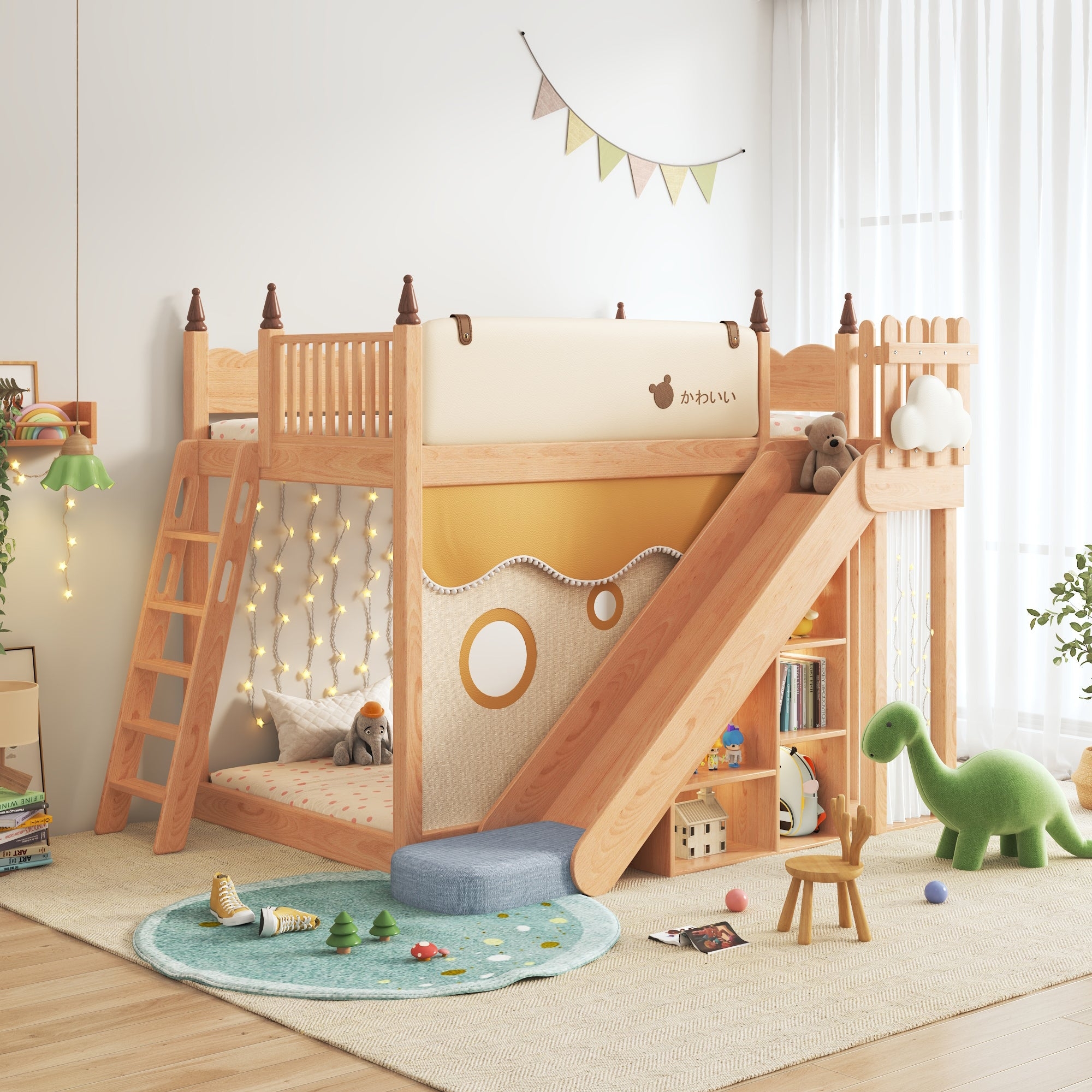 Bunk Bed with Integrated Shelving and Kids Bunk Bed Storage