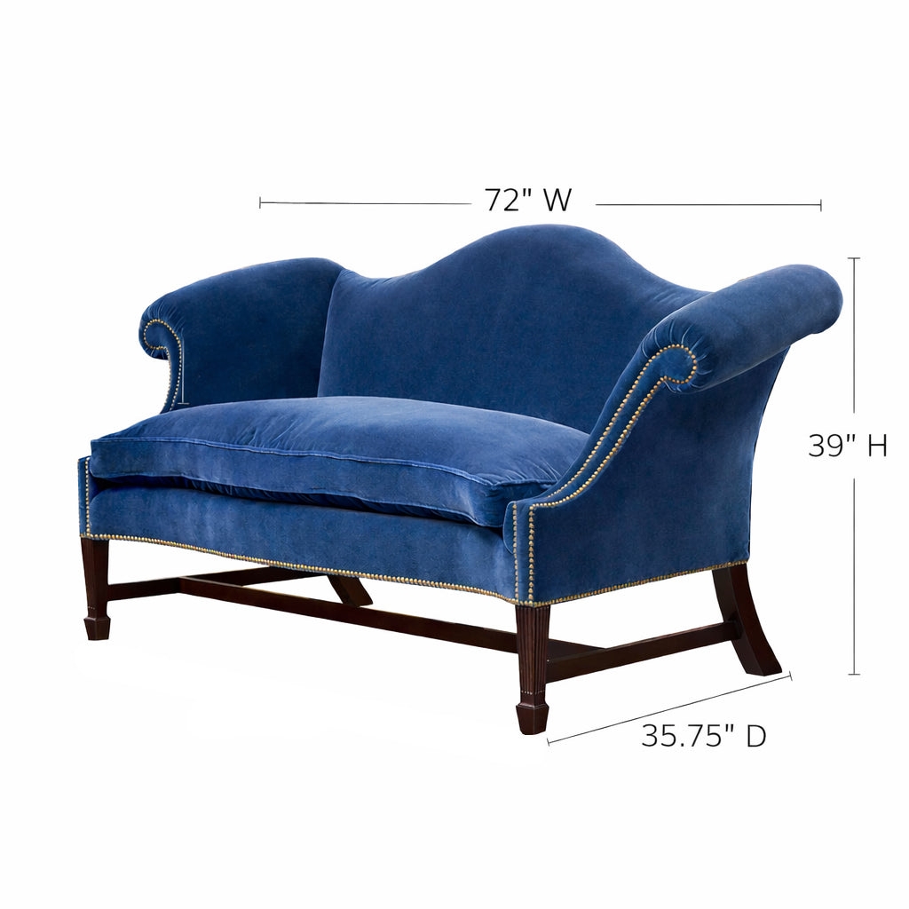 Camelback Sofa Featuring Royal Blue Philadelphia Camelback Sofa