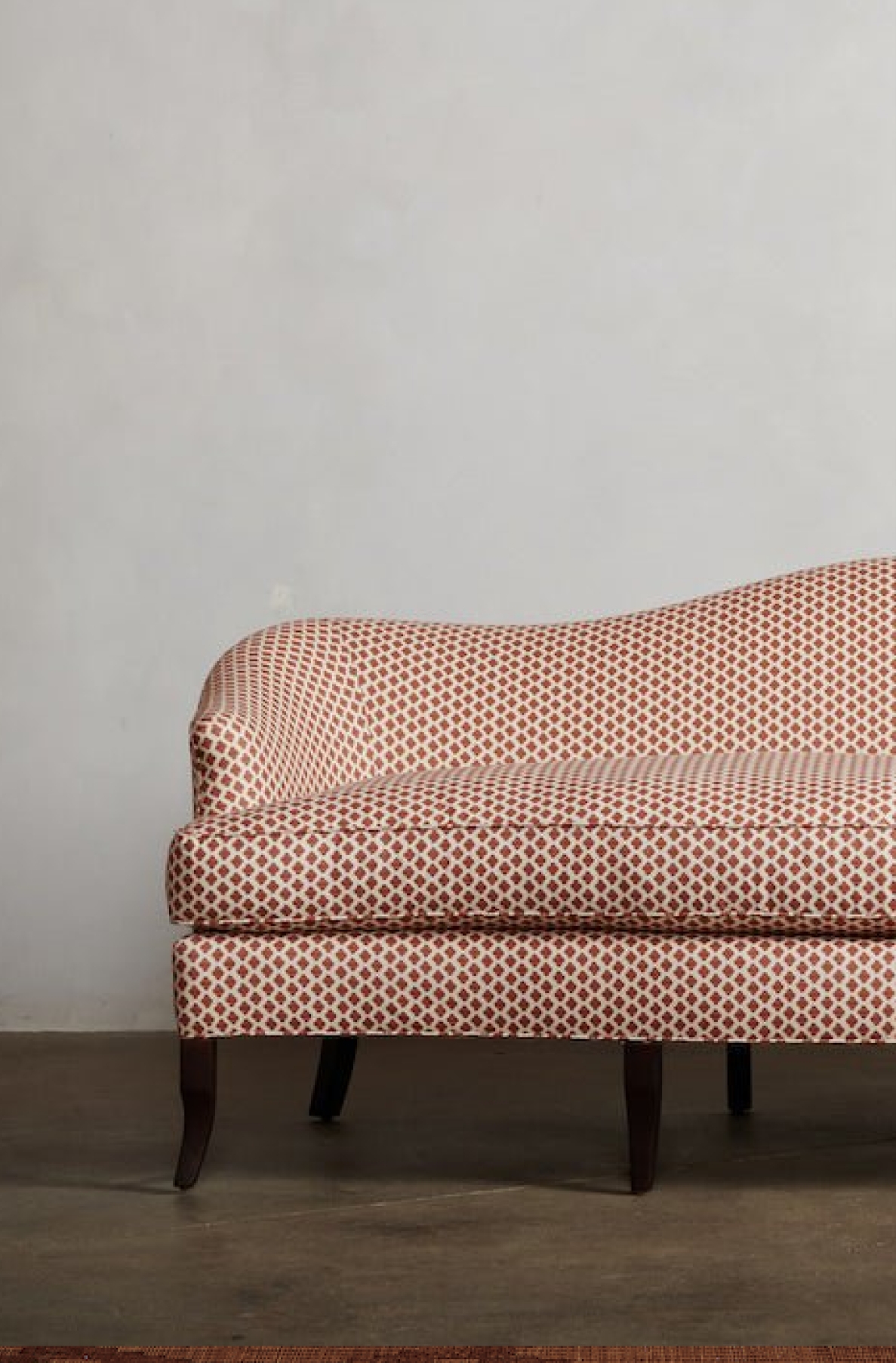 Camelback Sofa in Diamond Pattern Geometric Camelback Sofa