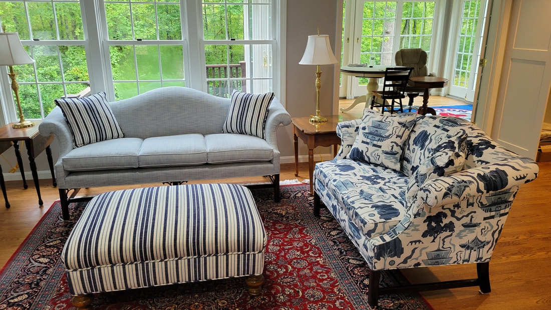 Camelback Sofa with Mixed Upholstery Camel Back Sofa Upholstery