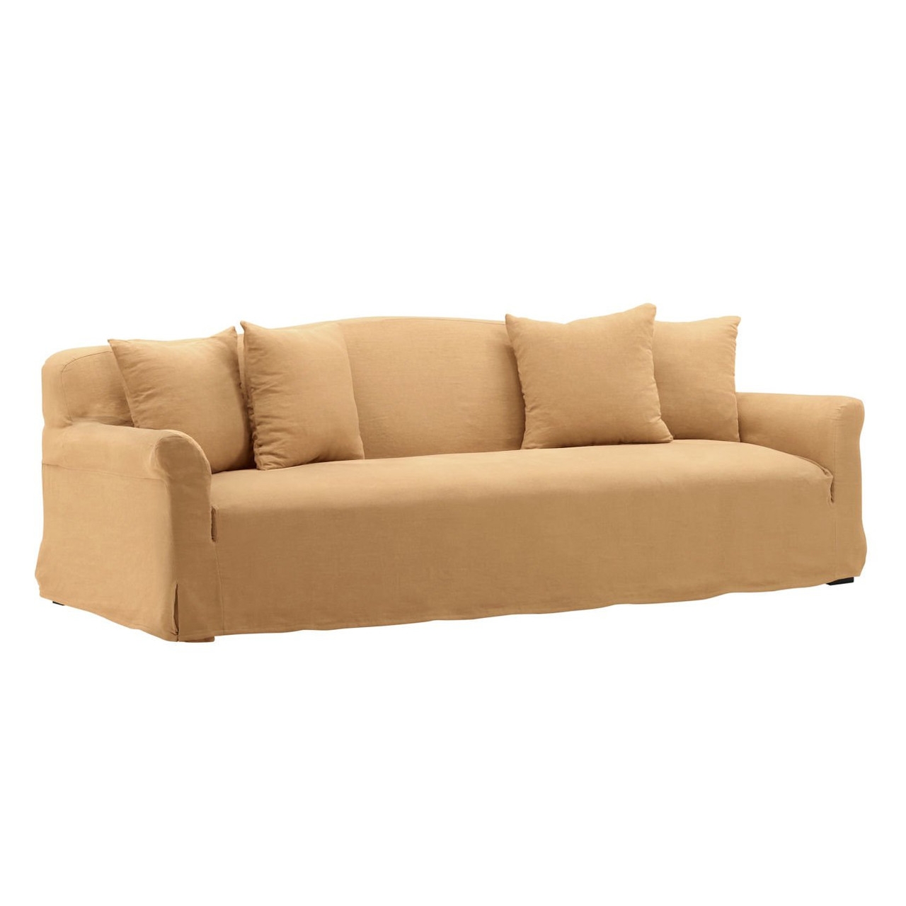 Camelback Sofa with Wheat Slipcover Wheat Linen Slipcovered Sofa