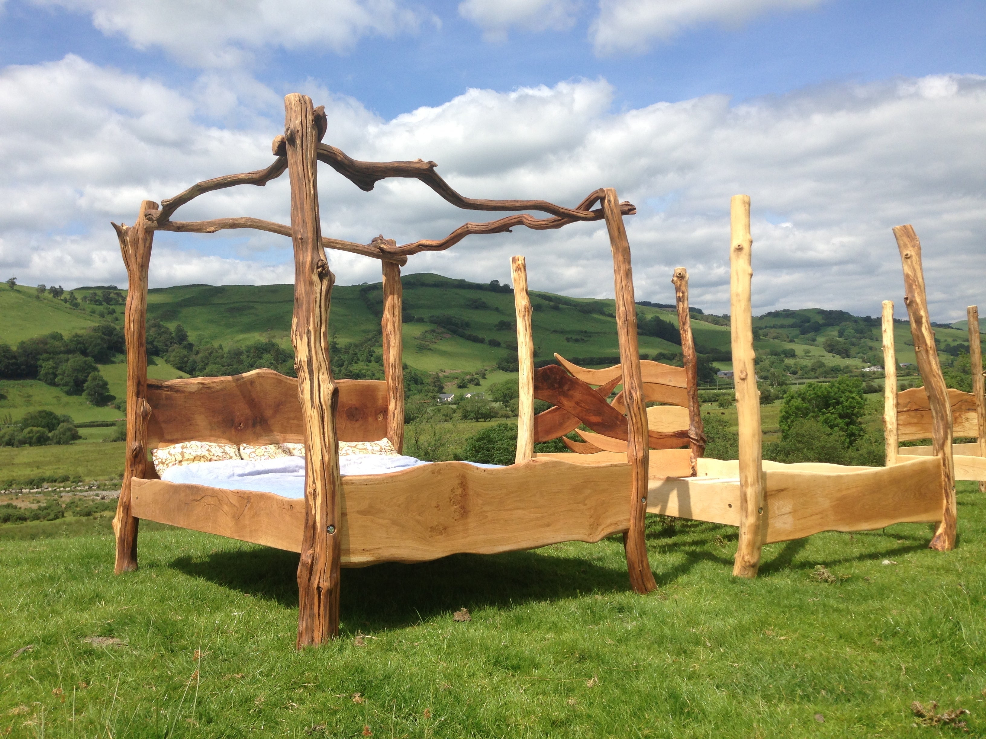 Canopy Bed Branch Frame Rustic Live Edge Organic Wood