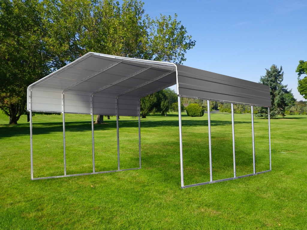 Carport Metallic Grey Base Rails Double Car Width