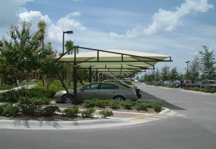 Carport Shade Dark Bronze Finish Cantilevered Frame