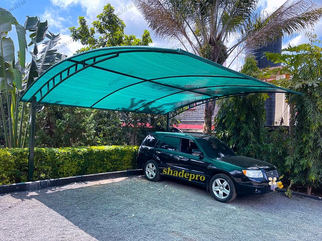Carport Shade Forest Green Arched Canopy Mesh Structure