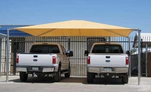 Carport Tensioned Canopy Dual Parking Four Post Frame