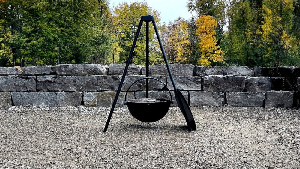 Cauldron Fire Pit Half Sphere Bowl Matte Black Finish