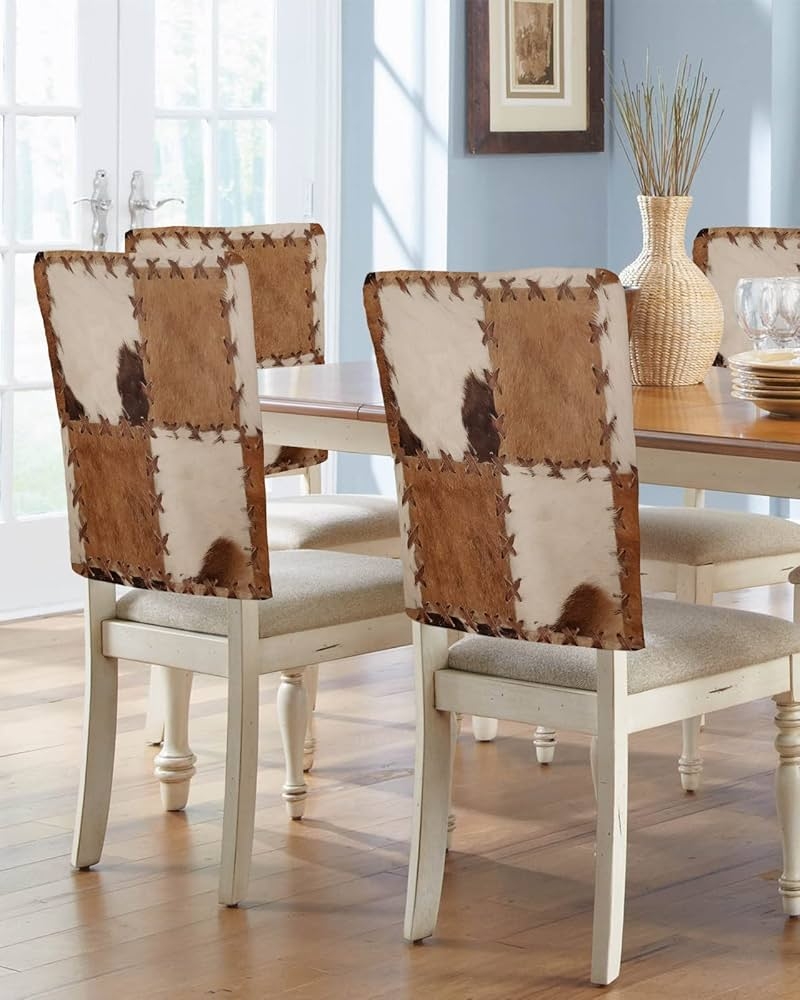Chair Slipcover Patchwork Cowhide Western Style Covers