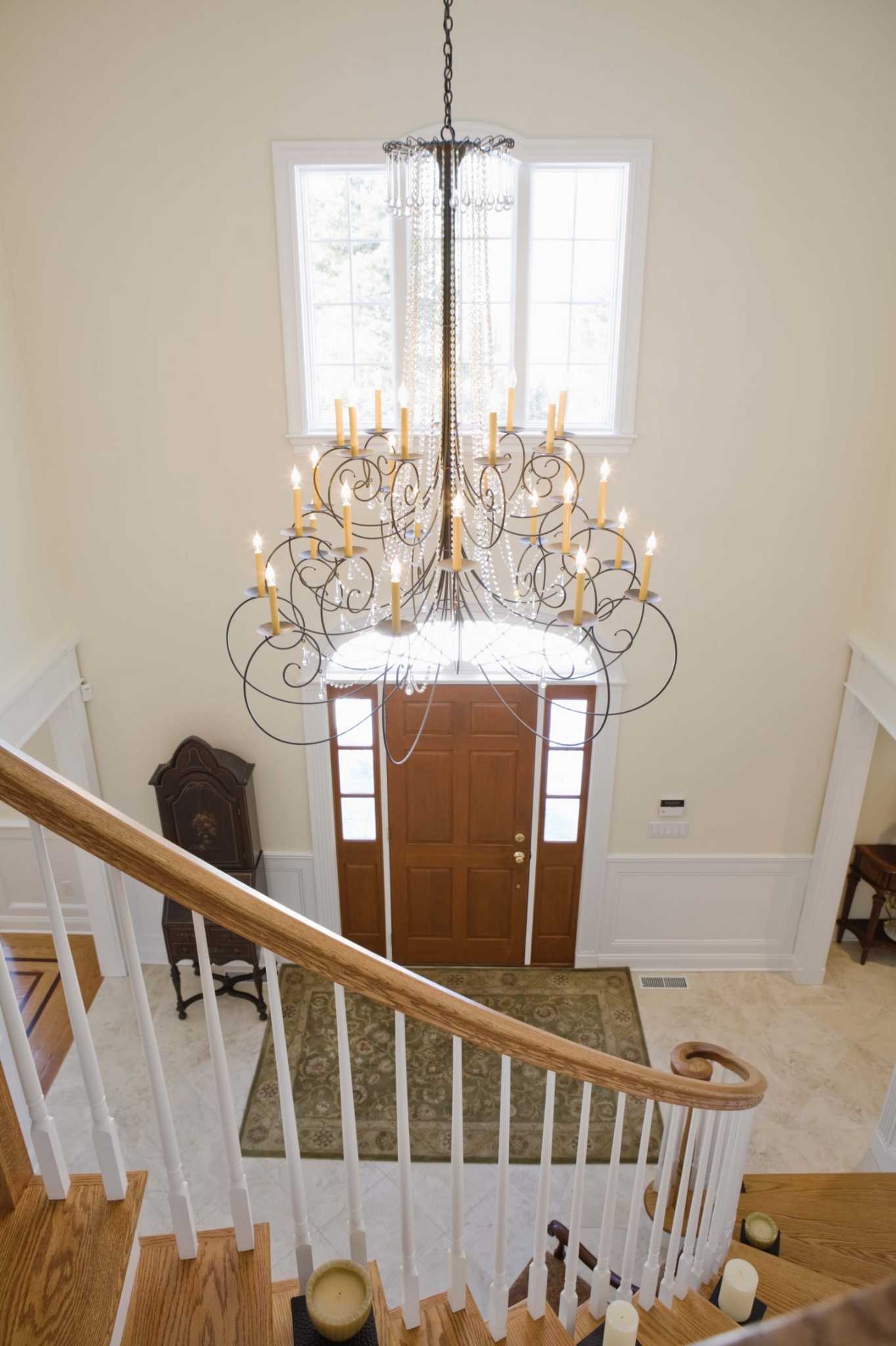 Chandelier Multi Tier Scrollwork Crystal Bead Accents