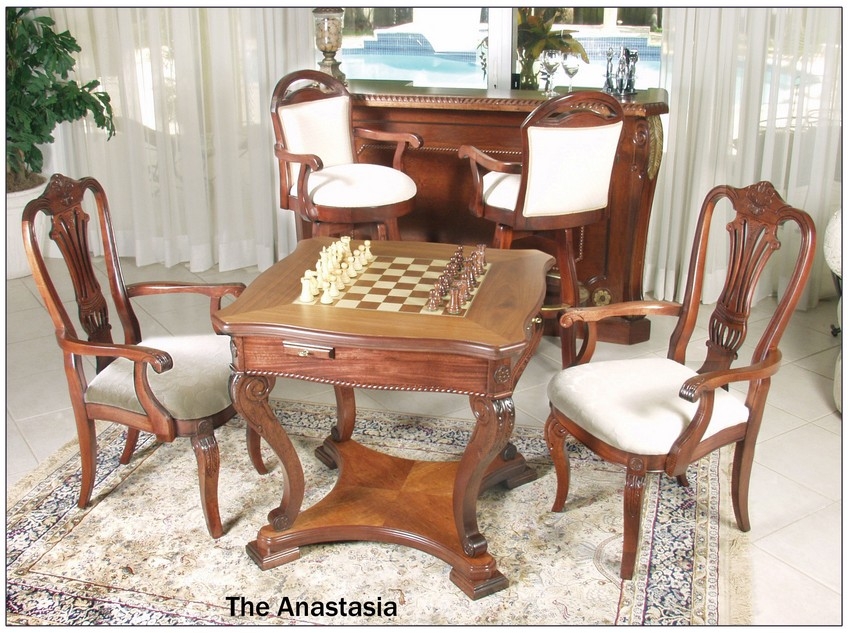 Chess Table: Traditional Cherry Table Cabriole Legs