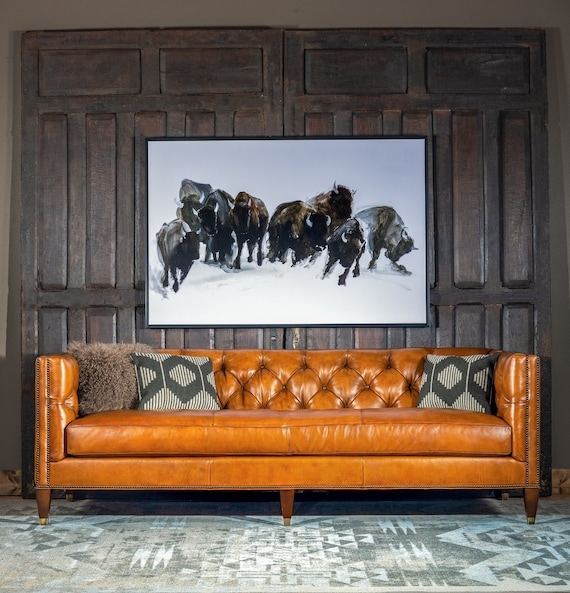 Chesterfield Sofa Cognac Leather Bench Seat Tufted Leather Bench Seat